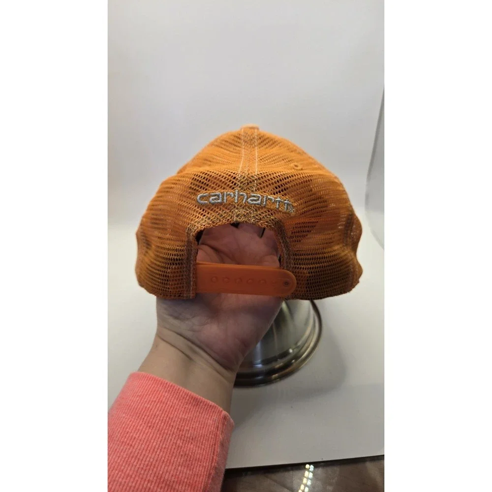 Carhartt Trucker Hat Orange Mesh Snapback Custom Patch Graphic OSFA  Big Bird